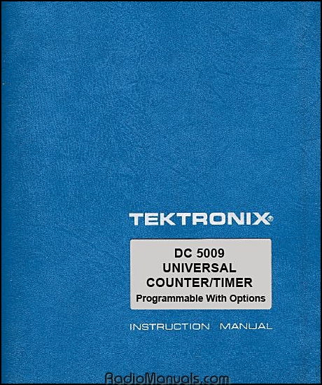 Tektronix DC 5009 Instruction Manual Tektronix DC 5009 Instruction Manual